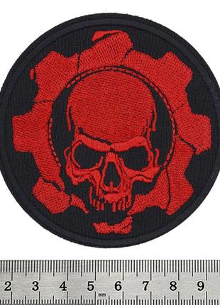 Нашивка mechanic skull (red)