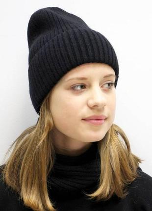 Комплект (шапка+бафф) черного цвета для девочки. (54 см.)  odyssey 29872407190163 фото