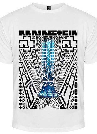 Біла футболка rammstein з принтом "paris", розмір 46 s, m