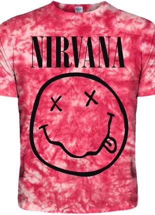 Футболка tie dye nirvana - smile (magenta)