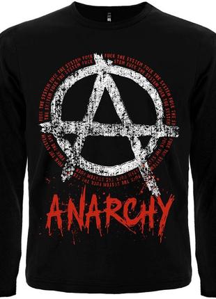 Футболка с длинным рукавом anarchy "fuck the system", размер l