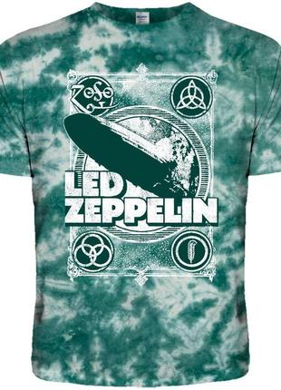 Футболка tie dye led zeppelin (airship) green bottle, размер xl1 фото