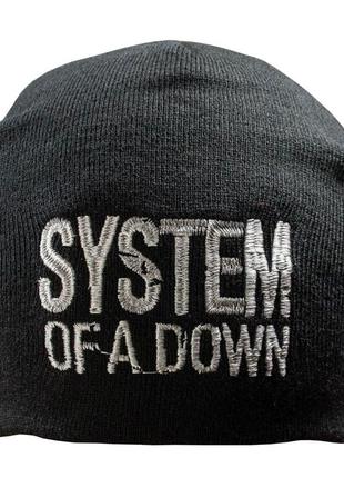 Шапка с вышивкой system of a down черная