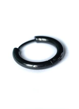 Сережка-кільце (хард обманка, титан, чорний) (ea-020-023,052,053) 15 мм