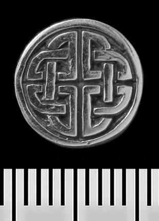 Серьга-гвоздик кельтское плетение (круглая) (серебро, 925 проба) (st-021)