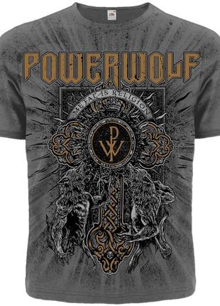 Футболка powerwolf "metal is religion" (graphite t-shirt), размер l