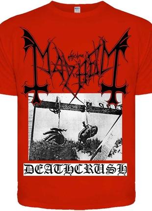 Футболка mayhem "deathcrush" (червона футболка), розмір s