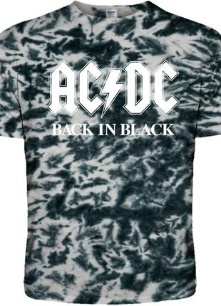 Футболка tie dye ac/dc "back in black" (big logo) black