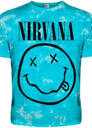 Футболка tie dye nirvana — smile (lightsky blue)