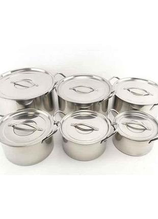 Набір каструль (6пр.) (1,5л,2л,2,5л,3л,4,5л,6л) 0755 тм а-плюс