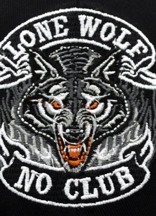 Бейсболка вишита lone wolf, no club (gray)4 фото