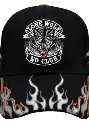 Бейсболка вишита lone wolf, no club (gray)2 фото