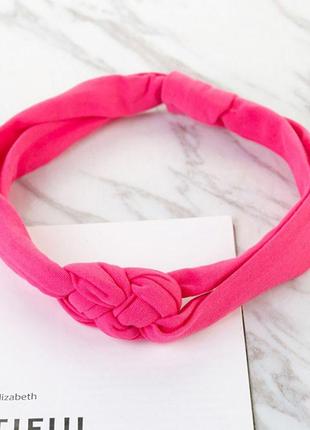 Повязка детская для волос pure color lesko 002 pink лента на голову солохи