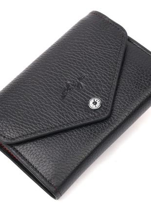 Класичний горизонтальний жіночий гаманець із монетницею з натуральної шкіри karya 21071 чорний