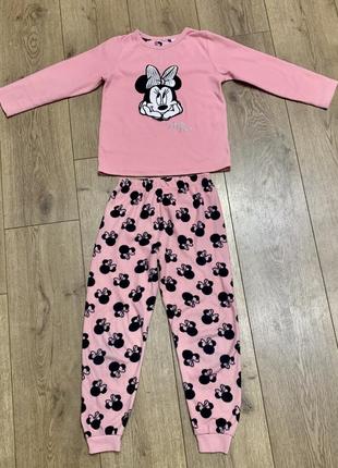 Флисовая пижама домашний костюм с minnie mouse disney primark (англия)2 фото