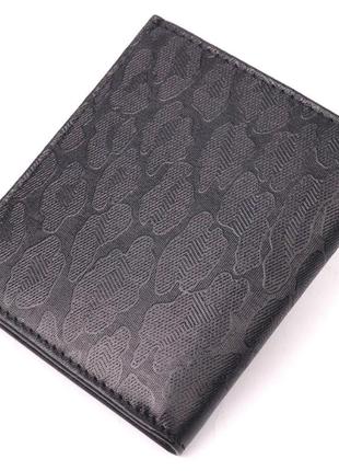 Необычный мужской кошелек из фактурной кожи karya 21061 черный2 фото