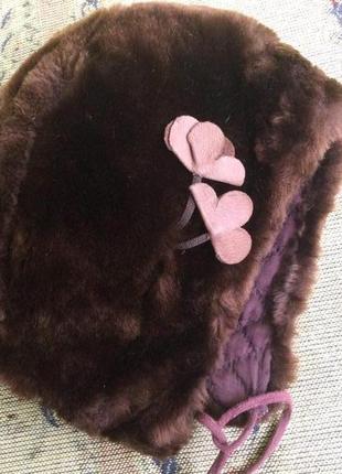 Зимняя шапка для девочек натуральная меховая из цигейки/ овчины времен срср/ винтаж/ размер 54-55