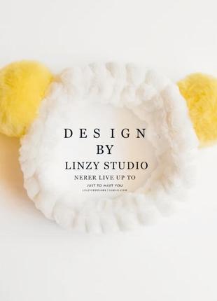 Пов'язка панда (мішка, ведмідь) з вушками жовтий