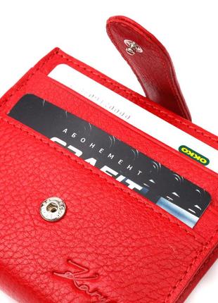 Яркий женский бумажник из натуральной кожи karya 20942 красный5 фото