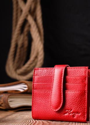 Яркий женский бумажник из натуральной кожи karya 20942 красный7 фото