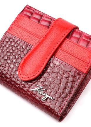 Оригінальний жіночий гаманець із натуральної фактурної шкіри karya 20949 червоний
