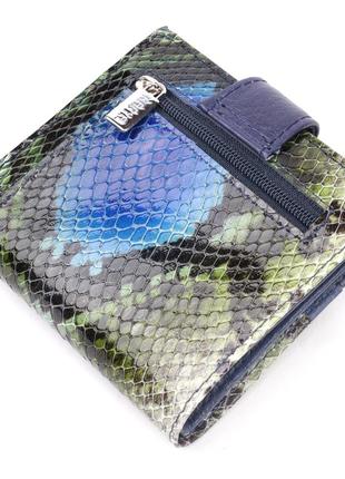 Небольшой женский бумажник из натуральной фактурной кожи karya 20950 синий2 фото