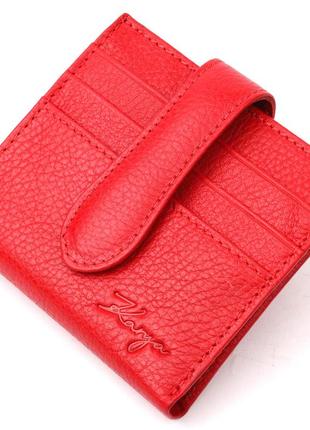 Яскравий жіночий гаманець із натуральної шкіри karya 20942 червоний