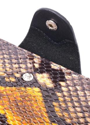Незвичайне жіноче портмоне з натуральної фактурної шкіри під змію karya 21004 різнобарвний3 фото