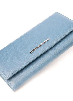 Незвичайний жіночий гаманець із натуральної шкіри karya 21019 блакитний