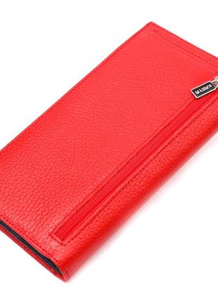 Яркий вертикальный женский кошелек из натуральной кожи karya 21018 красный2 фото