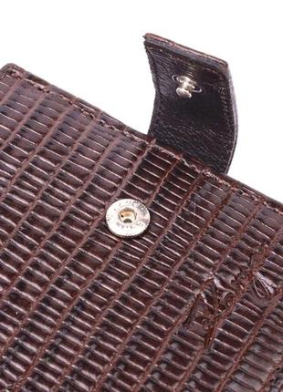Практичный мужской кошелек из фактурной кожи karya 21036 коричневый3 фото
