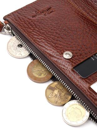 Цікавий складаний гаманець із натуральної шкіри karya 21131 коричневий6 фото