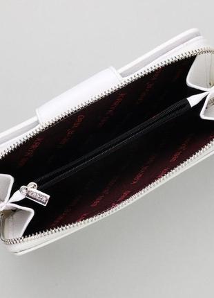 Стильний вертикальний жіночий гаманець із натуральної шкіри karya 21162 білий5 фото