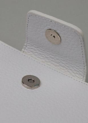 Стильний вертикальний жіночий гаманець із натуральної шкіри karya 21162 білий3 фото