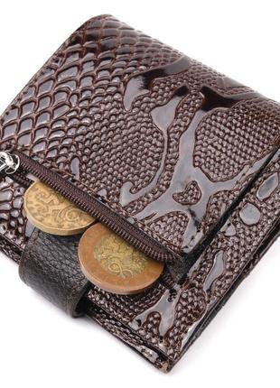 Стильный женский бумажник из натуральной фактурной кожи karya 20952 коричневый6 фото