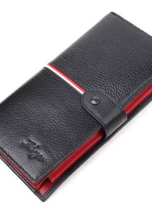 Практичний гаманець-клатч із натуральної шкіри karya 21183 чорний