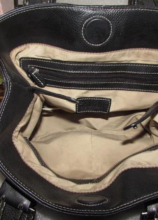 Объёмная вместительная сумка натуральная кожа~ tignanello~3 фото