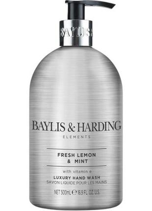 Парфюмированное жидкое мыло для рук baylis & harding elements lemon & mint hand wash 500 мл
