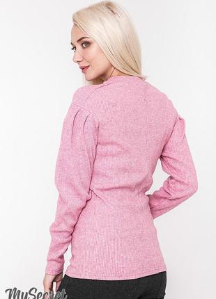 Теплый свитер для беременных gaia sw-48.111 розовый меланж2 фото