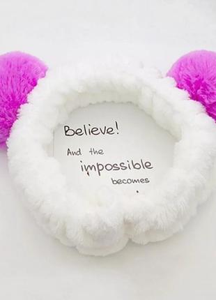 Повязка панда (мишка, медведь) с ушками фиолетовая wuke one size