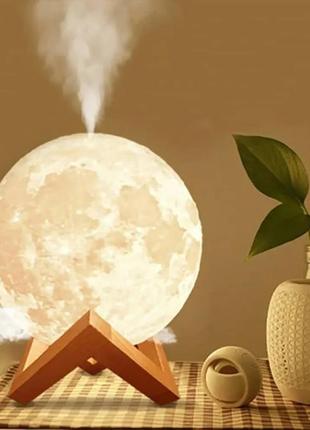 Настольный светильник с увлажнителем воздуха-ночник луна 2 в 1 3d moon light diffuser