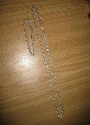 Цепочка и браслет серебряные2 фото