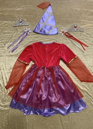 Шикарное карнавальное платье карнавальный костюм волшебницы феи принцессы на 6-8 лет4 фото