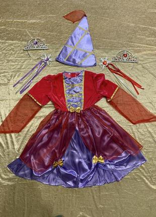 Шикарное карнавальное платье карнавальный костюм волшебницы феи принцессы на 6-8 лет1 фото