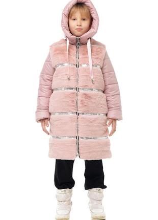 Зимова тепла куртка для дівчаток "шубка", розміри  34 — 42 на зріст 128 — 1643 фото