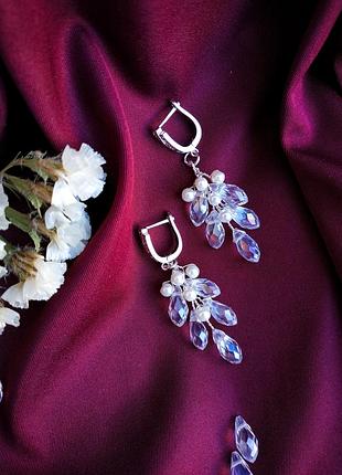 Серьги ручной работы, свадебные серёжки