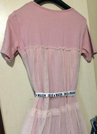 Розовое платье с поясом anna pepe италия 🇮🇹 р.{u}оверсайз,s/l,новое.4 фото