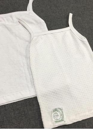 Білі майки на бретельках для дівчинки