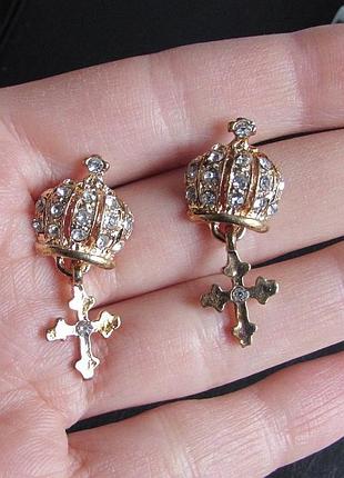 Сережки корони, нові! арт.6798
