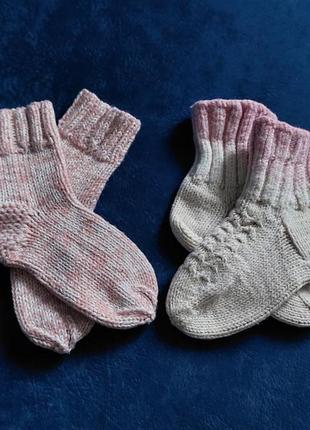 Шкарпетки вязані ручної роботи, 1,5-3 роки, бавовна,
